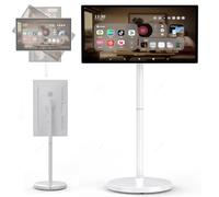 32" Smart Touchscreen Rolling TV with Mobile Display and 10-Point Capacitive Touch, Ideal for Family and Home Entertainment