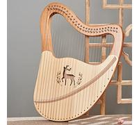 32 Strings Lyre Harp Mahogany Wood String Instrument Kit - EVA Carry Bag, Tuning Key, Spare String, English Manual - Ideal for Beginners and Music Lovers