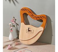 32 Strings Lyre Harp, Metal Strings Mahogany Instrument with EVA Bag, Tuning Wrench, Spare Strings, English Manual, Gift for Beginners Music Lovers Adult
