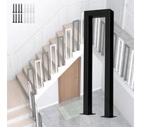 32" U-Shaped Indoor Outdoor Stair Railing - 4 Pack Black ils for Steps, Porch & Garden Safety, Durable Banister Guardrail for Staircase Protection