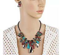 32 Various Fashion Women Adjustable Necklace Acrylic Turquoise Crystal presents-25