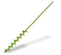 32" x 2" Upgraded Elongated Auger Drill Bit- No Need to Squat Post Hole Digger,100% Solid Barrel Extended Length Intensive Blades Heavy Duty Green Auger Drill Bit for Planting for 3/8" Hex Drive Drill