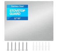 32" x 30" Thicken Heavy Range Hoods Stainless Steel Backsplash,Panel Splatter Guard for Stovetop,6 Pre Drilled Holes for Easy Installation,Keep the Walls Clean, Bright and Beautiful (32" x 30")