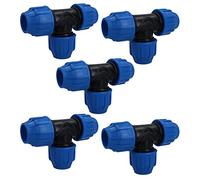 32 x 32 x 32mm MDPE Tee T-Piece Water Pipe Fitting Coupling Connector 5pk