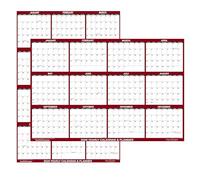 32" x 48" SwiftGlimpse 2026 Wall Calendar Erasable Jumbo XL Wet & Dry Erase Laminated 12 Month Annual Yearly Wall Planner, Reversible, Horizontal/Vertical, Maroon