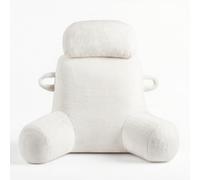 Comphii Reading Pillow, 32" X-Large Bed Pillow with Adjustable Neck Roll and Individual Cushion for Couch Adult Backrest Back Pillow, Cover Washable Sit up Pillow, Watching TV/Gaming (White)