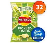 32 x Walkers Crisps Box Pickled Onion 32.5g