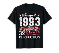 32 Year Old Floral August 1993 32nd Birthday Women Apparel T-Shirt