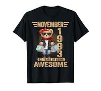 32 Year Old November 1993 Teddy Bear 32nd Birthday Women T-Shirt