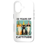 32 Years Of Cattitude 32nd Birthday Cat Lover 32 Years Old Case for iPhone 17