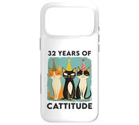 32 Years Of Cattitude 32nd Birthday Cat Lover 32 Years Old Case for iPhone 17 Pro Max