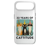 32 Years Of Cattitude 32nd Birthday Cat Lover 32 Years Old Case for iPhone Air