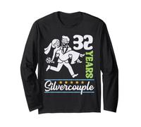 32 Years Silvercouple 32nd Wedding Anniversary Marry Couples Long Sleeve T-Shirt