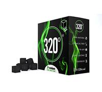 320° 2 kg Premium Shisha Hookah Coconut Charcoal Coal (27mm Cubes) for BBQ - 104 Cubes - NICOTINE FREE!