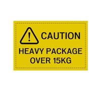 320 Caution Heavy Package Labels, FBA Compatible, Over 15kg Warning Stickers for Boxes, 3 x 2 inch Yellow Labels, Safety Stickers for FBA Shipping