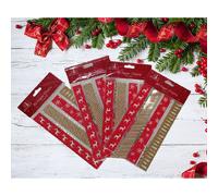 320 Christmas Paper Chains Traditional Kraft Red Xmas Peel & Seal