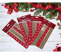 320 Christmas Paper Chains Tradtional Kraft & Red Xmas Craft Garland Peel & Seal Garland Loops