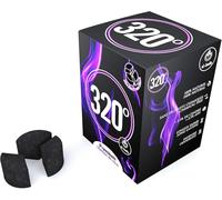 320º Coconut Charcoal Discs - 60 Pieces (27mm) | Quick Lighting, Long-Lasting Shisha Coal | Natural & Odorless Hookah Charcoal | BBQ & Incense Burning Coal - 1kg