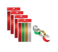 320 Foil Paper Chains Christmas Decoration Red Gold Silver Green