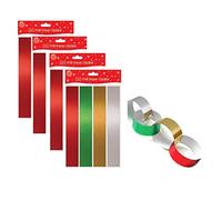 320 Foil Paper Chains Christmas Garland Decoration Paper Chains Red Gold Silver & Green