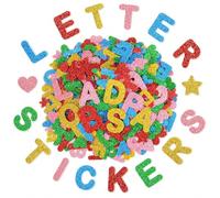 320 PCS Foam Letter Sticker Self Adhesive Glitter Alphabet Sticker 1.5 Inch | Colourful EVA Foam Letters With Heart Star Shapes - DIY Crafts Scrapbook Classroom School Project Decoration