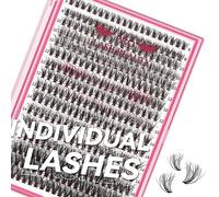 320 Pcs Individual Lashes 30D Mixed 3D Effect Lash Clusters 3D Fluffy Cluster Lashes that Look Like Eyelash Extensions DIY Lash Extension Self Application At Home （30D-C,8-16mix,3D Fluffy）