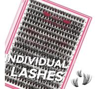 320 Pcs Individual Lashes 40D Mixed 3D Effect Lash Clusters 3D Fluffy Cluster Lashes that Look Like Eyelash Extensions DIY Lash Extension Self Application At Home (40D-C,8-16mix,3D Fluffy)