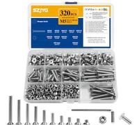 320 Pcs M5 Screws Set, Countersunk Bolts and Nuts Set, Stainless Steel Machine Screws Assorted Nuts and Bolts, Flat Head Hex Socket Head Screw Assortment Kit