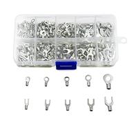320 PCS Non-insulated Fork U-type O-type Terminals Wire Crimp Connector Wire Lugs Battery Cable Easy Use Battery Cable Connectors Heavy Duty