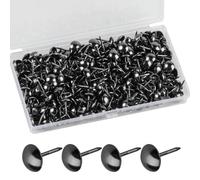 320 Pcs Upholstery Nails, Upholstery Tacks Pins, Furniture Decorative Thumbtacks, Antique Push Studs Pins, Drawing Picture Chairs Carpet Nails Studs Tacks - 11x17 MM (Black)