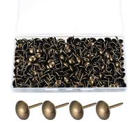 320 Pcs Upholstery Nails, Upholstery Tacks Pins, Furniture Decorative Thumbtacks, Antique Push Studs Pins, Drawing Picture Chairs Carpet Nails Studs Tacks - 11x17 MM (Bronze)