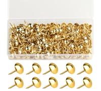320 Pcs Upholstery Nails, Upholstery Tacks Pins, Furniture Decorative Thumbtacks, Antique Push Studs Pins, Drawing Picture Chairs Carpet Nails Studs Tacks - 11x17 MM (Gold)