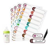 320 PCS Waterproof Name Stickers for Water Bottles & Kids Stuff Reusable Dishwasher-Safe Bottle Labels, Self-Laminating Write-On Name Tags for Daycare, School Essentials & Home Supplies,Animals