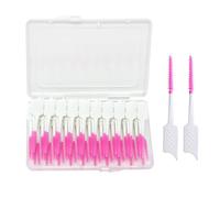 320 Pieces Dual-Head Interdental Brushes, Silicone Tooth Floss Picks & Toothpick 2-in-1,Silicone Dental Brushes Tooth Floss Picks, Portable Pink Dental Floss Sticks Toothpick for Braces Teeth Cleaning