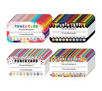 320 Pieces Punch Cards Incentive Student Reward Card Awards Loyalty Cards for Classroom Kids Behavior Teachers Students Business Punch 3.5 x 2 Inch（4 Styles）