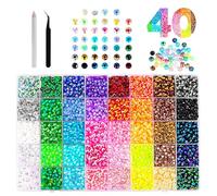 32000pcs Resin Jelly Rhinestones for Bedazzling Kit Rhinestones for Bedazzling,40 Colors 3mm Flatback Bling Gems for Crafting,Small Gems for Crafts Clothes Nail Art Rhinestone Set+Tweezer/Pickup Pen