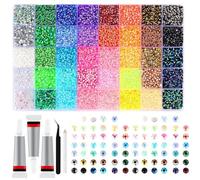 32000Pcs Resin Rhinestones Bedazzling Kit with 3x10ml Glue 0.3cm 40 Colors Crafts