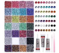 32000Pcs Rhinestones Bedazzling Kit with Tools, 3mm Color Resin Rhinestones for Bedazzling, Flatback Resin Gems for Crafts, Bedazzler Kit for Clothing Shoes DIY Face Makeup Tumblers (S3)