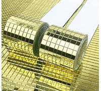 3200pcs Real Glass Gold Mirrors Mosaic Tiles Sticker for Craft Square Glass Tiles Self Adhesive,2 Rolls,5mm by 5mm