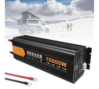 3200W-15000W Smart Power Inverter, Dc(12V/24V) to Ac(220-240V), Pure Sine Wave Inverter with USB Port + Universal Socket, for Laptop, Mobile Phones, Tablet, Consoles,15000W-12V