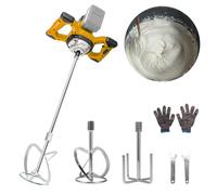 3200W Electric Concrete Mixer for Dewalt Battery, Cordless Cement Mixer with 2 Mixing Paddles 6 Speed Plaster Mixer Portable Mortar Mixer Concrete Stirrer Tools for Feed, Plaster, Paint