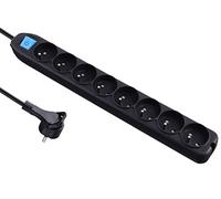 32045 Steckdosenleiste 8-fach, mit Schalter, Kabel von 1,5 m., schwarz, 32055