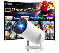 [320ANSI/Google Store/Voice Control] Smart Projector with WiFi and Bluetooth, 10,000+ Apps, Pericat 4K UHD Home Theater Portable Mini Movie Projector, Indoor & Outdoor Use [180° & Netflix-Compatible]