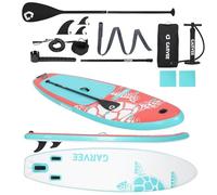 320cm Inflatable Stand Up Paddle Board with Accessories, Non-Slip Deck, Adjustable Aluminium Paddle, Backpack, Pump & Leash, 320lbs Capacity SUP Board for Adults, Yoga & Water Sports