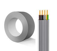 320FT 0.75mm²-16mm² 4 Conductor YFFB Flexible Flat Cable Copper Core ，Flame Retardant Wear-Resistant PVC, Low-Eccentricity Wire for Lifts, Cranes, Sliding Doors, Industrial Systems(0.75-4C mm²)