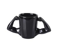 320ml / 10.8oz, Fitness-Themed Coffee Mug, Creative Ceramic Cup, Non-Slip Bottom Design, Fun Gift for Fitness Lovers, Boyfriends, Dads(Black)