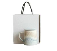 320ml/11oz ceramic kiln changed mountains and seas green mug home fresh and exquisite drinking utensils-Hailan [white box]