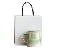 320ml/11oz ceramic kiln changed mountains and seas green mug home fresh and exquisite drinking utensils-green [white box]