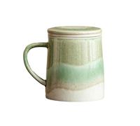 320ml/11oz ceramic kiln changes mountains and seas green mug home fresh and exquisite drinking utensils-green