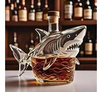 320ML Whiskey Decanter Bottle - Art Statue, 3D Shark Whiskey Wine Bottle Decanter, Shark Design Decorative Liquor Bottles, Wine Beer Container, Home Bar Centerpiece Decor Wines Bottles